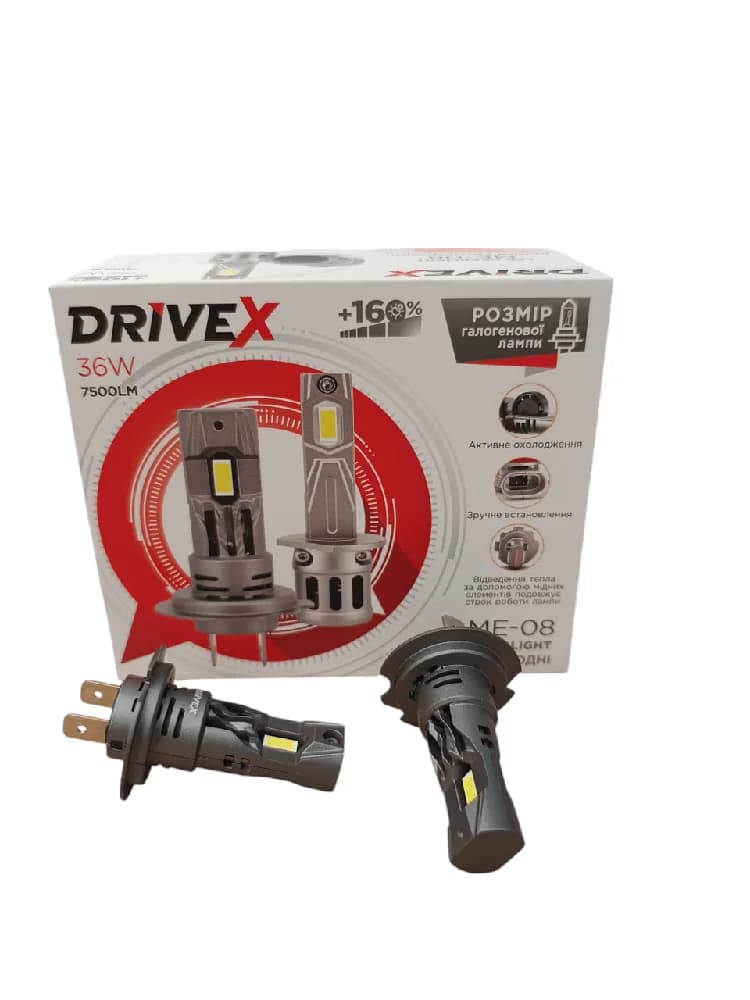Світлодіодні лампи DriveX ME-08 H7 36W 5500K