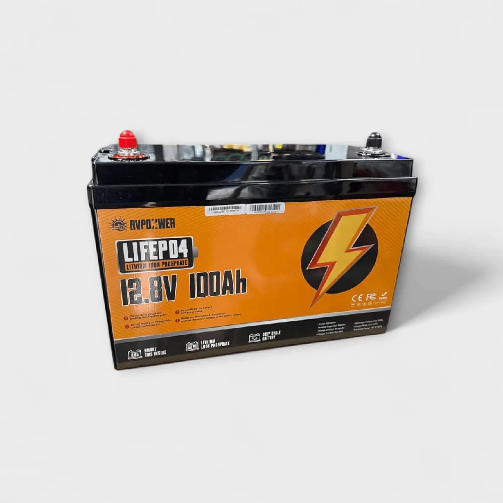 Аккумулятор AGM LiFePO4 RVPOZWER 12V 100Ah 1280Wh 3 BMS для систем резервного живлення будинку — фото 1