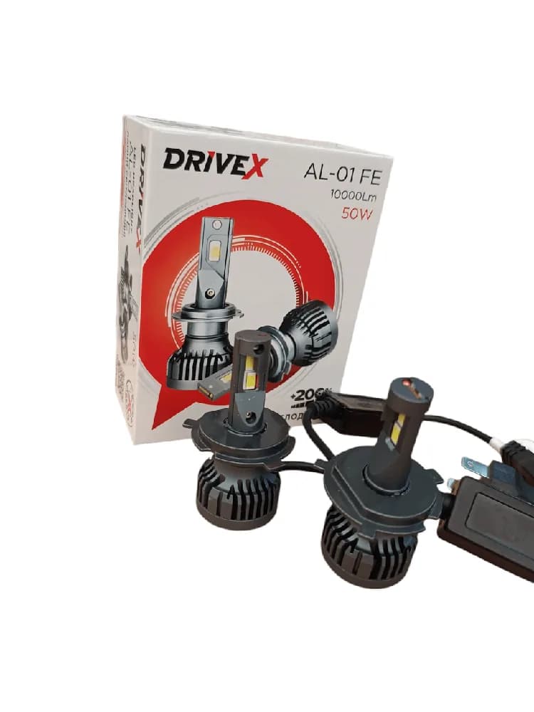 Світлодіодні лампи DriveX AL-01FE H4 6000K 50W 12V 9500Lm