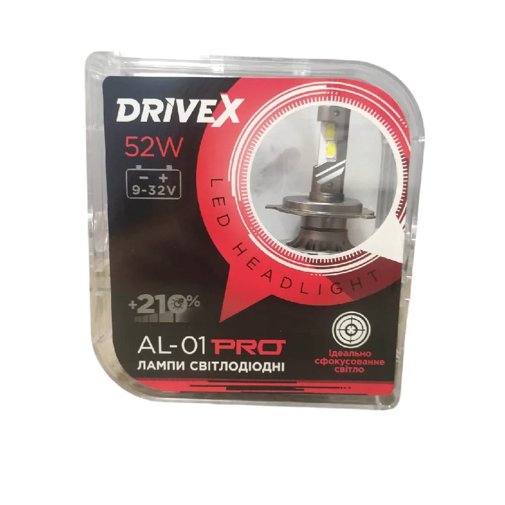 Світлодіодні лампи DriveX AL-01 PRO H4 6K