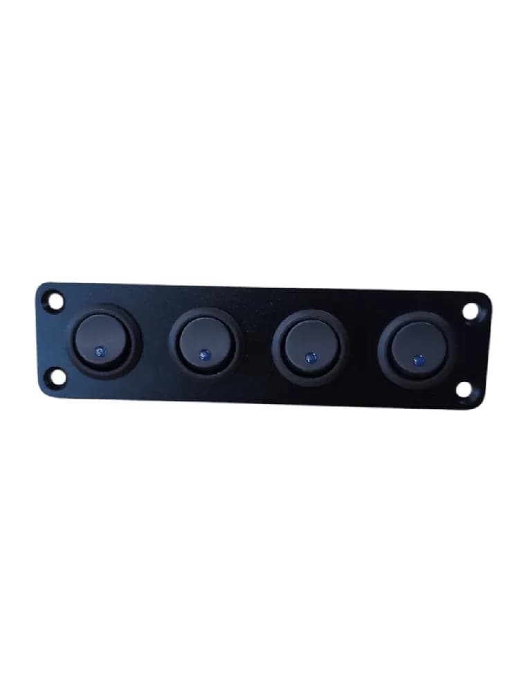 Панель із 4 клавішами ON-OFF, 12V/24V, синя підсвітка, клавіша на 3 контакти.