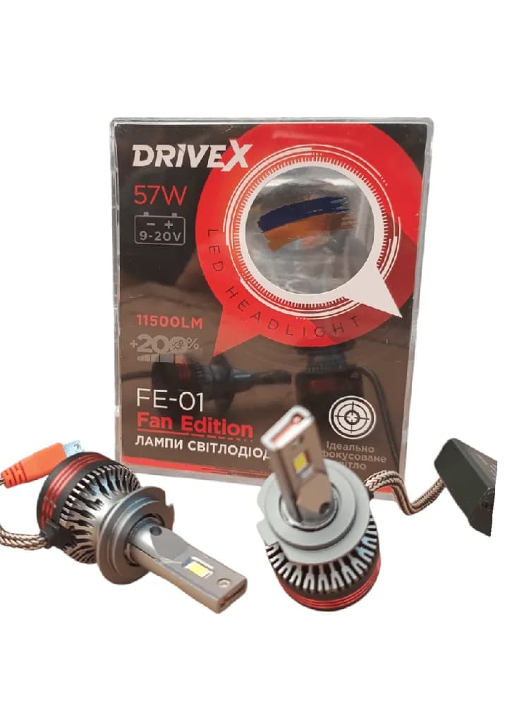 Світлодіодні лампи DriveX FE-01 H7 57W CAN 9-20V 6K