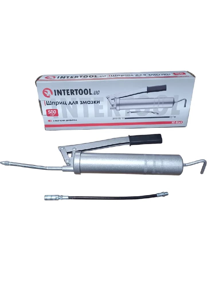 Шприц для мастила, 500 мл, дві насадки INTERTOOL